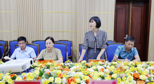 Lãnh đạo Trường Mầm non Tam Nông phát biểu tại hội nghị