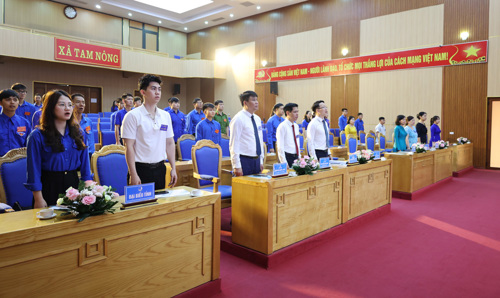 Các đại biểu thực hiện nghi lễ Chào cờ