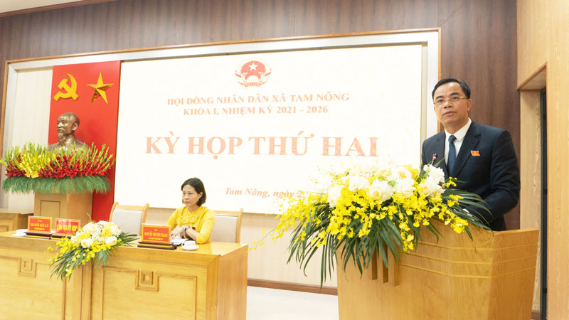 HĐND xã Tam Nông tổ chức kỳ họp thứ Hai, khoá I, nhiệm kỳ 2021-2026