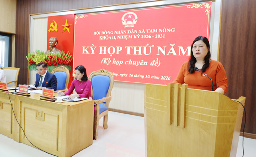 Lãnh đạo Ban Văn hóa - xã hội phát biểu tại Kỳ họp