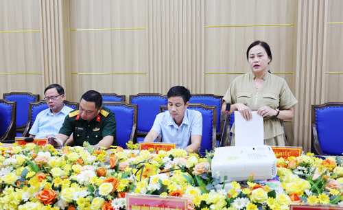 Lãnh đạo Trường Tiểu học Tam Nông phát biểu tại hội nghị