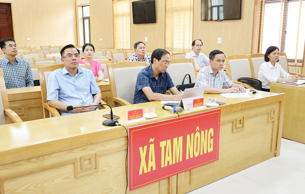 Điểm cầu xã Tam Nông tham dự hội nghị Hành chính tỉnh Phú Thọ Quý I năm 2026.