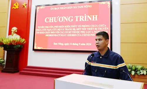Lực lượng PCCC công an tỉnh thực hiện các nội dung tuyên truyền
