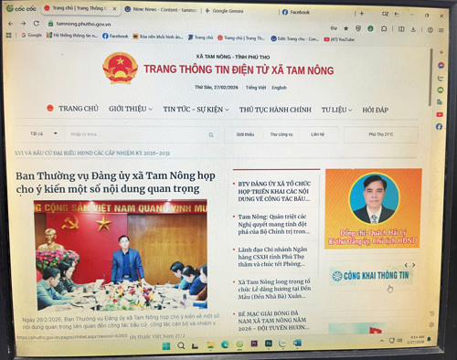 Tuyên truyền trên Trang Thông tin điện tử xã Tam Nông