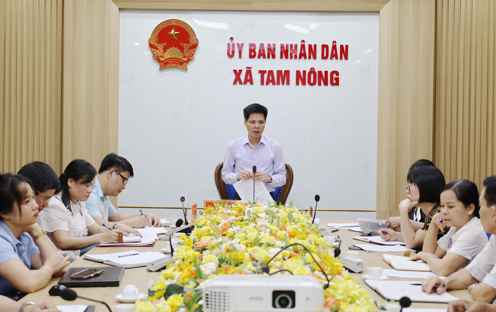 Xã Tam Nông đẩy nhanh tiến độ chuẩn bị Đại hội các Hội quần chúng.