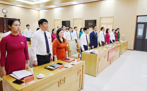 Các đại biểu thực hiện nghi thức Chào cờ