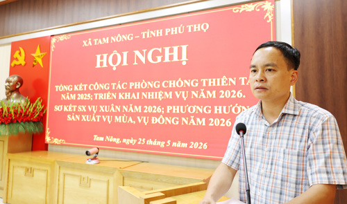 Đồng chí Nguyễn Ngọc Minh - UVBTV, Phó Chủ tịch UBND xã phát biểu chỉ đạo
