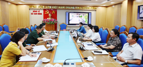Điểm cầu xã Tam Nông tham dự hội nghị