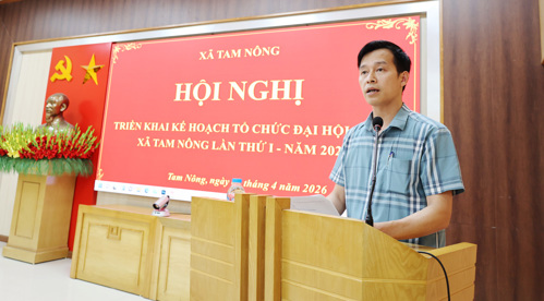 Đồng chí Hoàng Hải Đăng - Phó Giám đốc Trung tâm Dịch vụ sự nghiệp công thông qua Điều lệ thi đấu các môn thể thao tại Đại hội