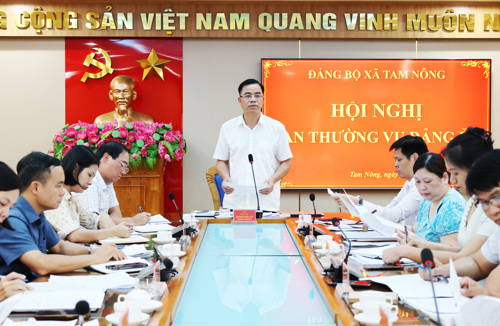 Đồng chí Quách Hải Lý - Bí thư Đảng ủy, Chủ tịch HĐND phát biểu chỉ đạo