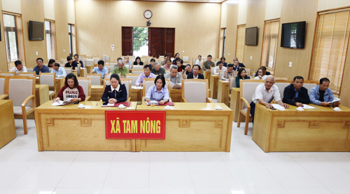 Các đại biểu tham dự hội nghị tập huấn nghiệp vụ Bầu cử