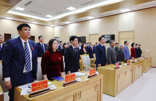 Các đại biểu thực hiện nghi lễ Chào cờ