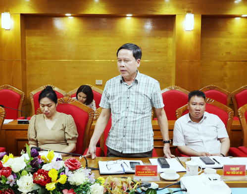 Đồng chí Phạm Hồng Ty - ĐUV, Giám đốc Trung tâm Dịch vụ SNC phát biểu tại hội nghị