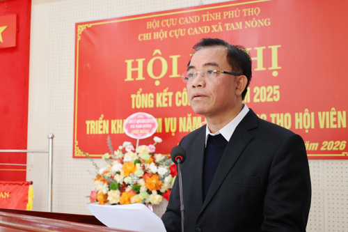 Đồng chí Quách Hải Lý - Bí thư Đảng ủy, Chủ tịch HĐND xã Tam Nông phát biểu chỉ đạo