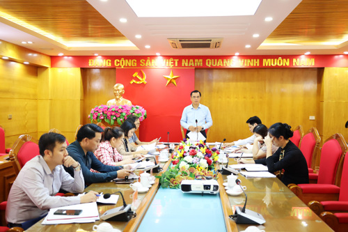 Đồng chí Quách Hải Lý - Bí thư Đảng ủy, Chủ tịch HĐND xã phát biểu chỉ đạo