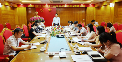 Toàn cảnh hội nghị Thường trực Đảng ủy xã Tam Nông