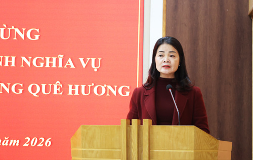 Đồng chí Lê Thị Thanh Tâm - ĐUV, Trưởng phòng VH-XH thông tin về nghề nghiệp đối với quân nhân hoàn thành nghĩa vụ quân sự trở về địa phương