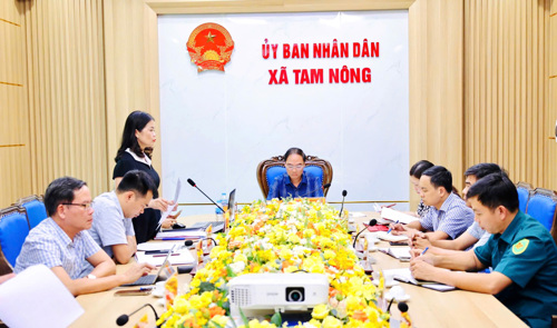 Lãnh đạo Phòng Văn hóa - Xã hội phát biểu tại hội nghị