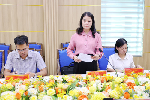 Lãnh đạo Phòng Văn hóa - xã hội báo cáo các nội dung liên quan