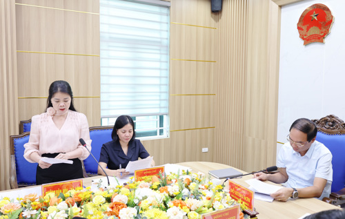 Lãnh đạo Phòng Văn hóa - Xã hội báo cáo