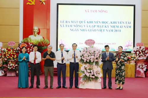 Ra mắt Quỹ Khuyến học, khuyến tài xã Tam Nông với trên 2 tỷ đồng