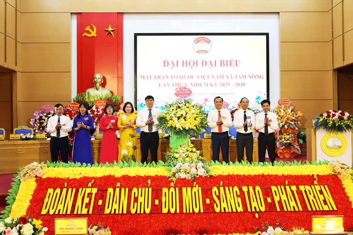 Đại hội Đại biểu MTTQ xã Tam Nông lần thứ I, nhiệm kỳ 2025-2030 diễn ra thành công tốt đẹp