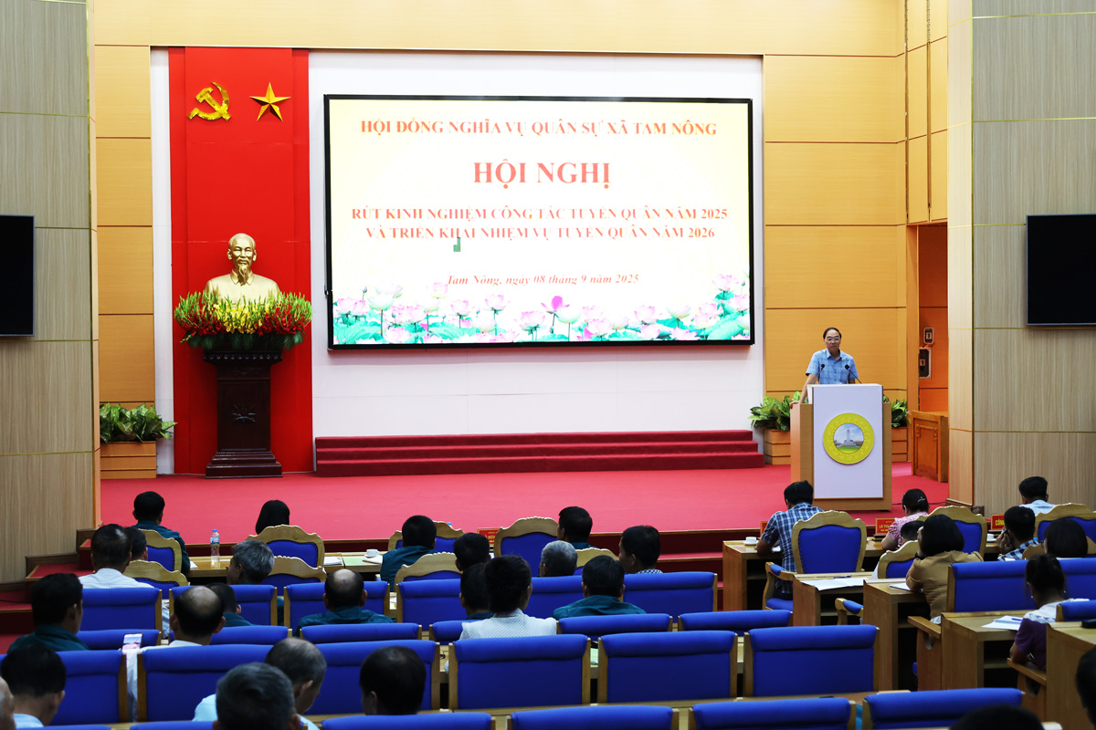 Tam Nông triển khai thực nhiệm vụ tuyển chọn, gọi công dân nhập ngũ năm 2026