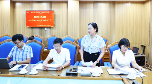 Hiệu Trường Trường Tiểu học Tam Nông phát biểu tại hội nghị
