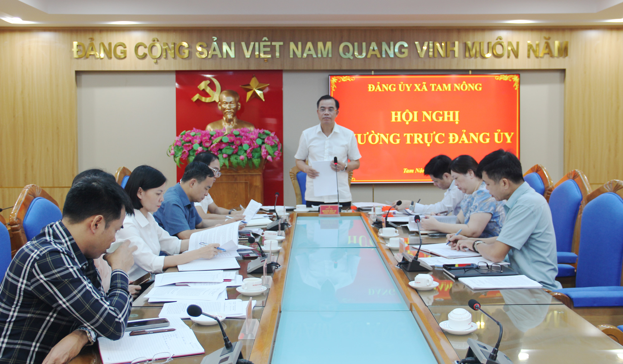 THƯỜNG TRỰC ĐẢNG ỦY, BAN THƯỜNG VỤ ĐÀNG ỦY XÃ TAM NÔNG HỌP CHO Ý KIẾN VÀO ĐỀ ÁN SẮP XẾP, ĐỔI TÊN THÔN TRÊN ĐỊA BÀN.