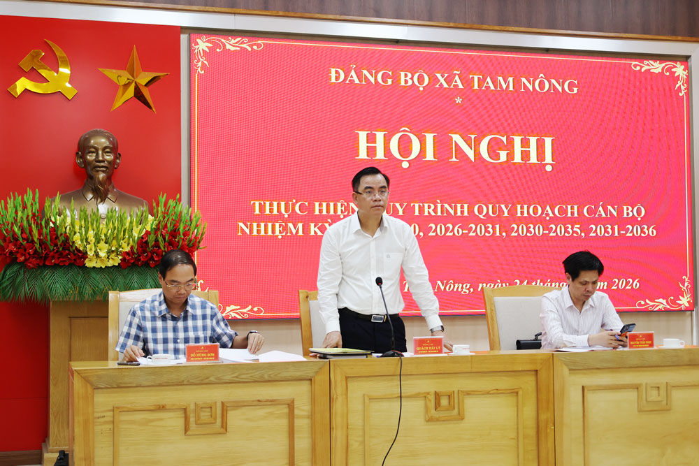 Xã Tam Nông tổ chức các hội nghị thực hiện quy trình quy hoạch cán bộ các nhiệm kỳ 2025-2036.