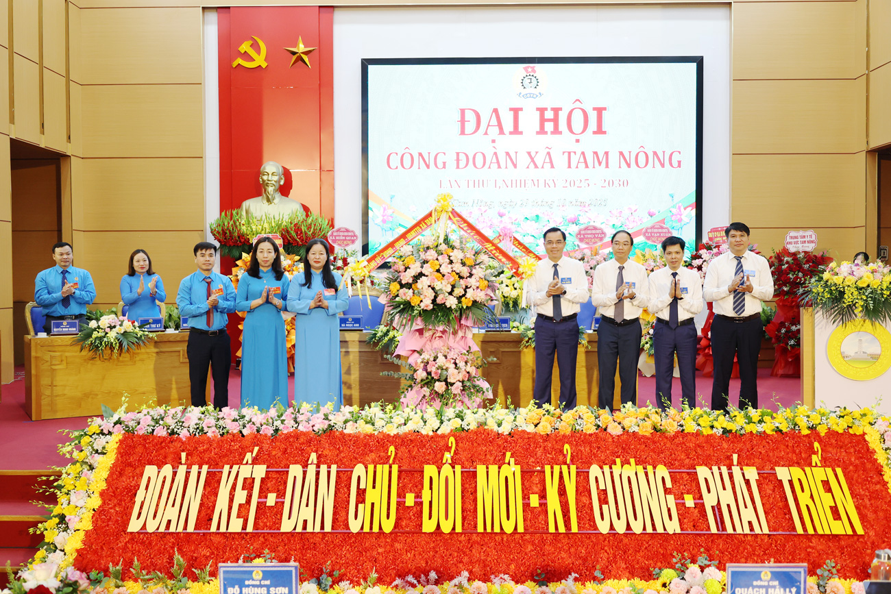 ĐẠI HỘI CÔNG ĐOÀN XÃ TAM NÔNG LẦN THỨ I, NHIỆM KỲ 2025-2030 THÀNH CÔNG TỐT ĐẸP