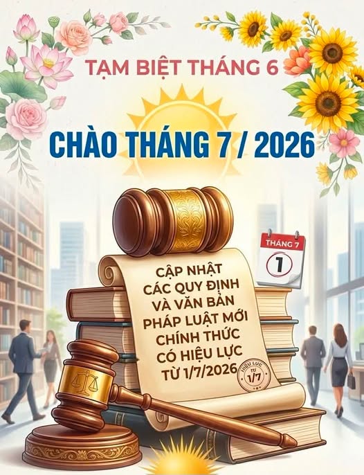 MỘT SỐ LUẬT VÀ QUY ĐỊNH MỚI CÓ HIỆU LỰC TỪ NGÀY 1/7/2026