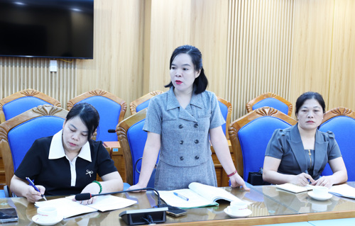 Chi bộ Trường Mầm non Hồng Đà phát biểu tại hội nghị